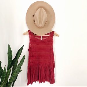 ❤️ FREE PEOPLE Intimates Red Lace Camisole Small